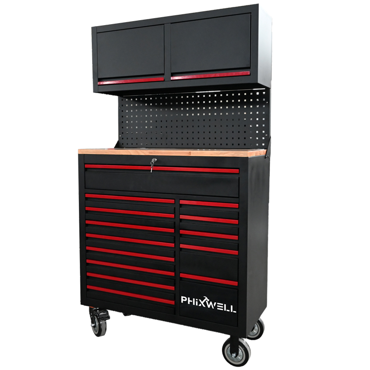 719522 PHIXWELL 다기능 14개 서랍 도구 워크스테이션(걸이형 캐비닛 포함)