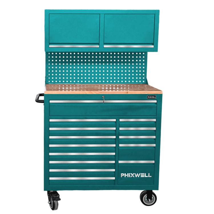 719522 PHIXWELL 다기능 14개 서랍 도구 워크스테이션(걸이형 캐비닛 포함)