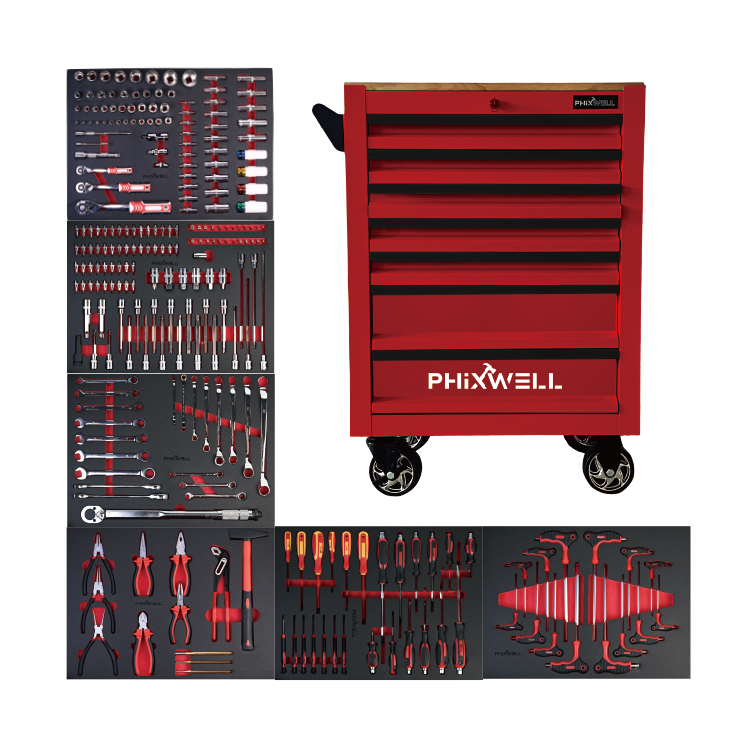719506 PHIXWELL 7단 서랍장과 목재 조리대
