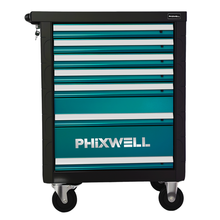 719511 PHIXWELL 7개 서랍 도구 캐비닛(플라스틱 코너 보호 장치 및 커버 플레이트 포함)