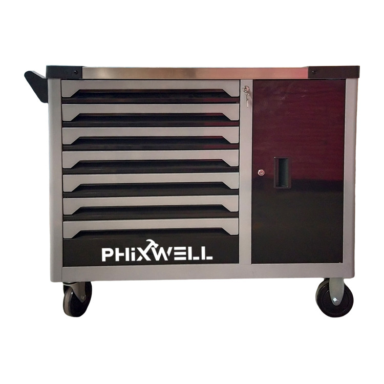 719514 PHIXWELL 7단 서랍 도구 캐비닛(측면 도어 포함)